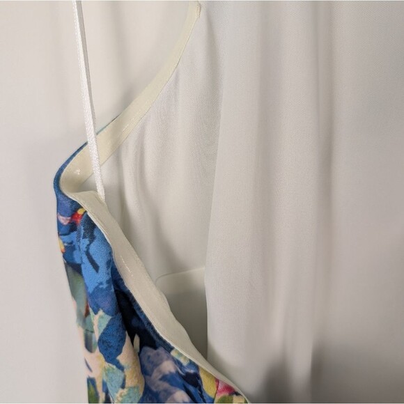 NWT Belle Badgley Mischka Women's Size 12 Royal Multi Halter Dress Floral Print - Picture 8 of 15